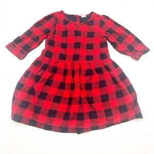 Baby Gap Buffalo Plaid Dress sz 3T Red Plaid Dress